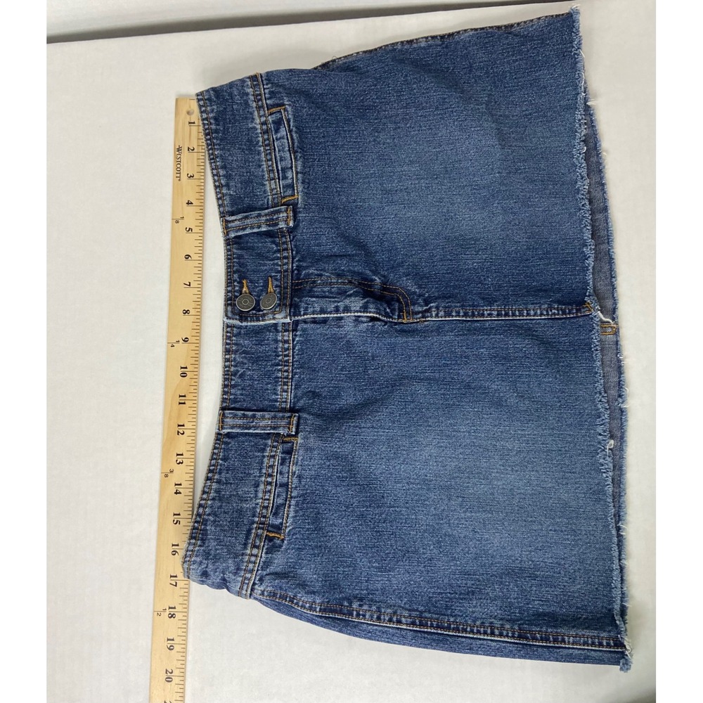 SO Jeans Co Denim Mini Skirt Blue Frayed Raw Hem‎ Size 15 - Picture 8 of 8